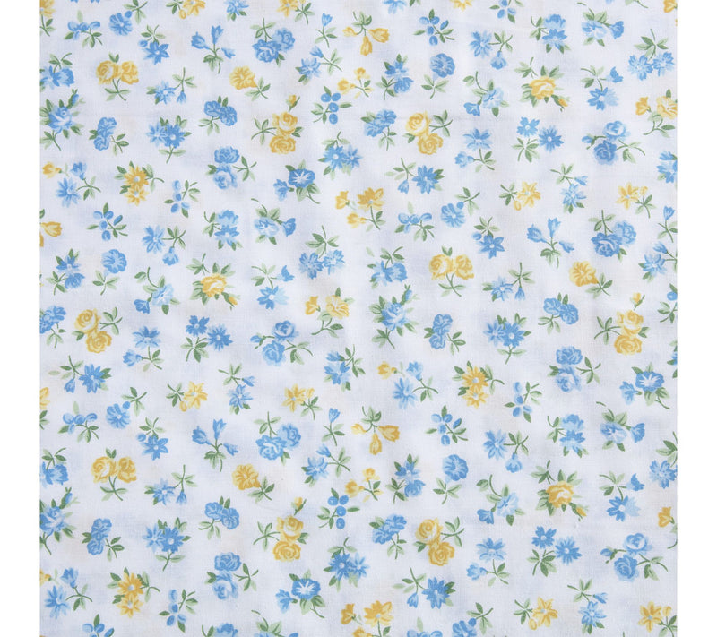 Laura Ashley Ditsy Doodle White/Blue/Yellow Twin Sheet Set — View 6