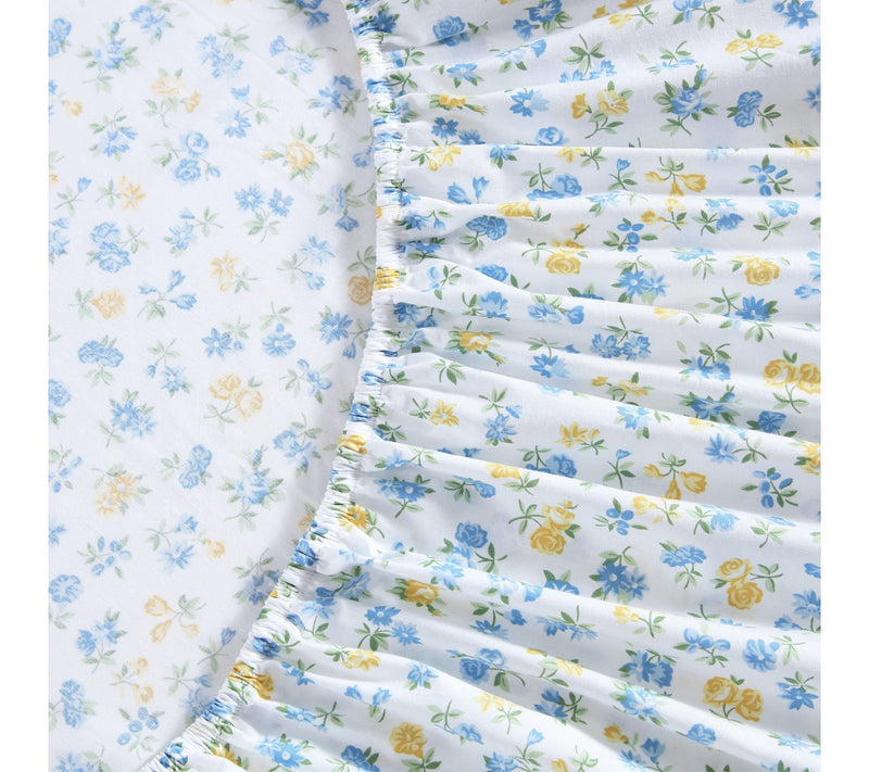Laura Ashley Ditsy Doodle White/Blue/Yellow Twin Sheet Set — View 5