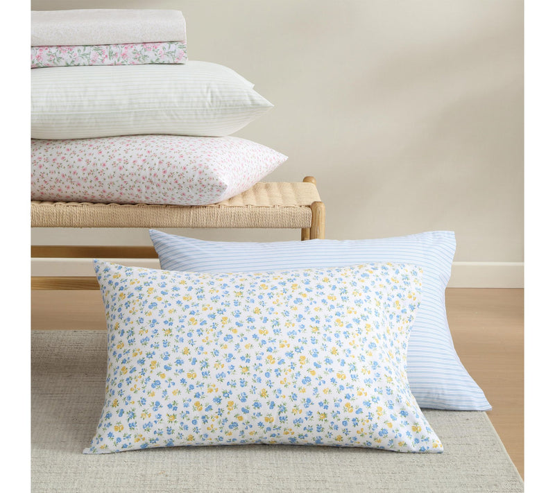 Laura Ashley Blossom Bliss Light Pink/Green TwinXL Sheet Set — View 8