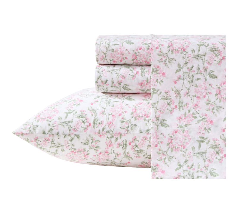 Laura Ashley Blossom Bliss Light Pink/Green TwinXL Sheet Set — Main view
