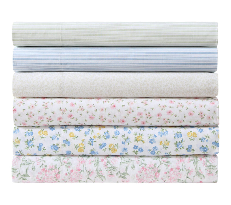 Laura Ashley Blossom Bliss Light Pink/Green Twin Sheet Set — View 7