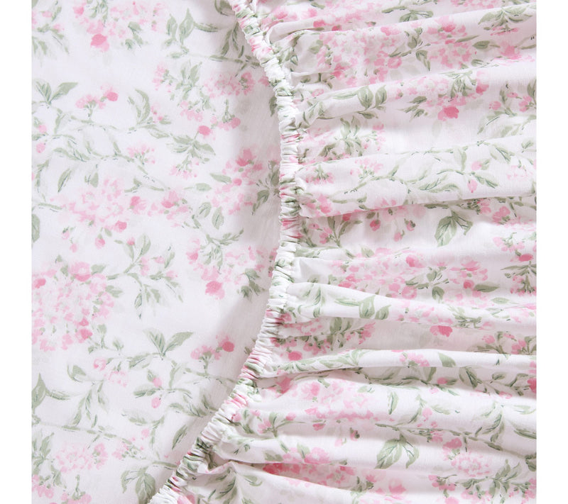 Laura Ashley Blossom Bliss Light Pink/Green Twin Sheet Set — View 5
