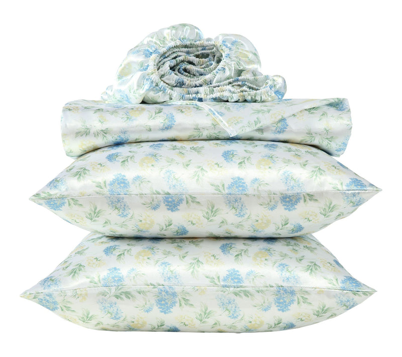 Laura Ashley Edwina Blue/Yellow Microfiber TwinSheet Set — View 7