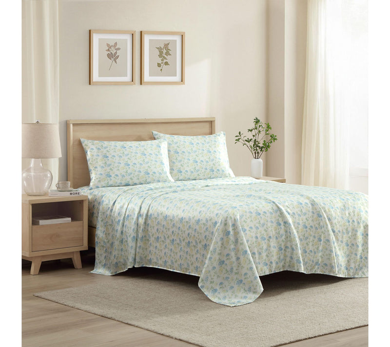 Laura Ashley Edwina Blue/Yellow Microfiber Queen Sheet Set — View 2