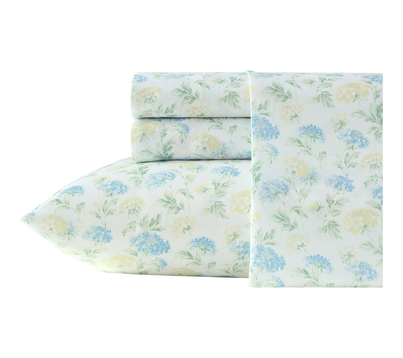 Laura Ashley Edwina Blue/Yellow Microfiber Queen Sheet Set — View 10