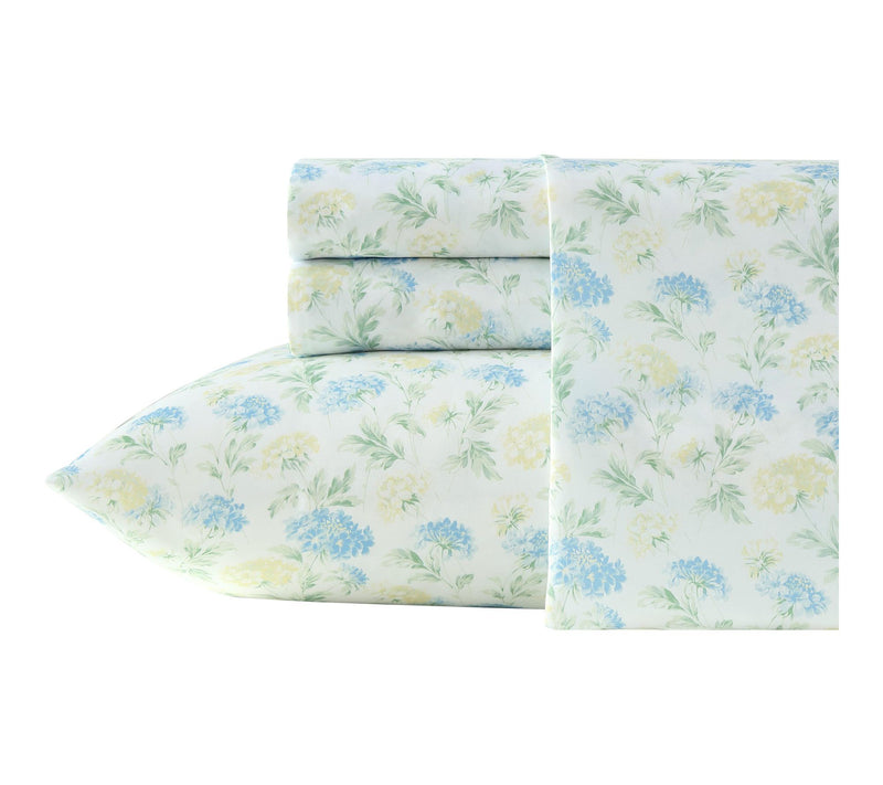 Laura Ashley Edwina Blue/Yellow Microfiber Queen Sheet Set — Main view