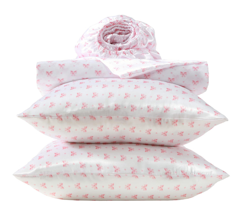 Laura Ashley Heart Of Mine White/Pink MicrofbrTwin Sheet Set — View 7