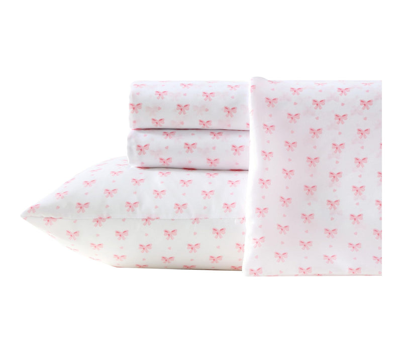 Laura Ashley Heart Of Mine White/Pink MicrofbrTwin Sheet Set — View 10