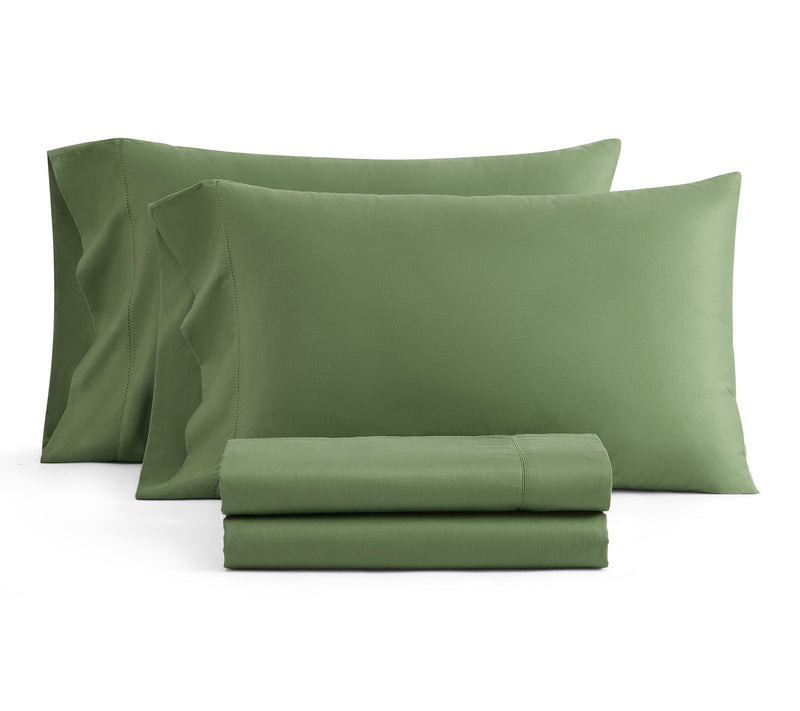Martha Stewart Classic Elegance Green Cotton King Sheet Set — View 10