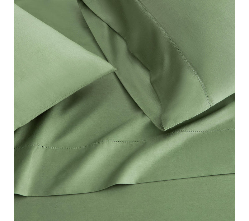 Martha Stewart Classic Elegance Green Cotton Queen Sheet Set — View 5