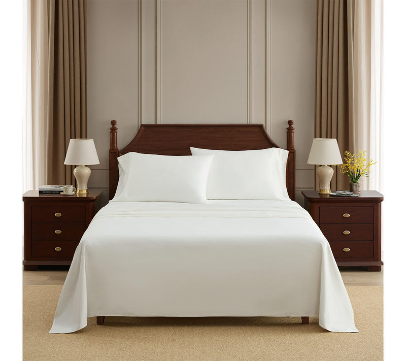 Martha Stewart Classic Elegance Pearl White Cotton King Sheet — View 2