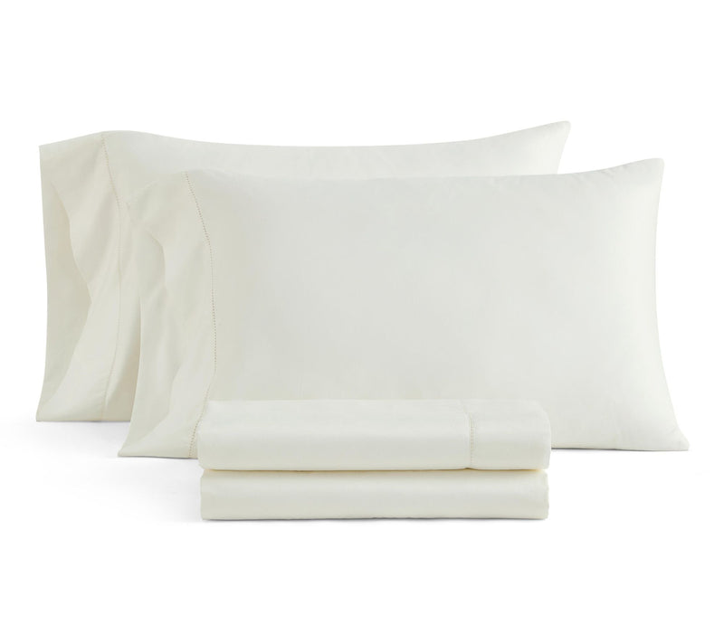 Martha Stewart Classic Elegance Pearl White Cotton QN Sheet Se — View 10