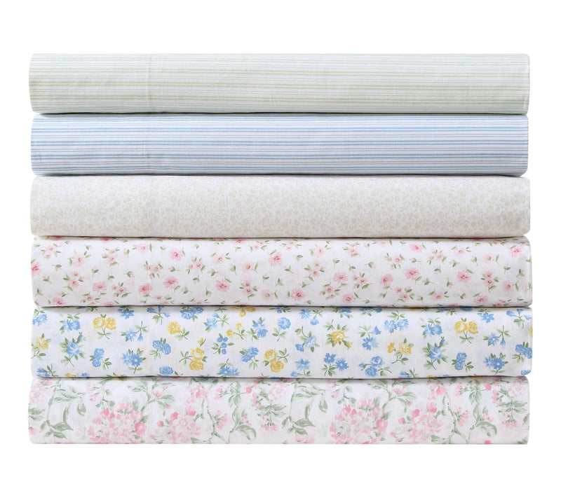 Laura Ashley Ditsy Doodle White/Blue/Yellow King Sheet Set — View 7