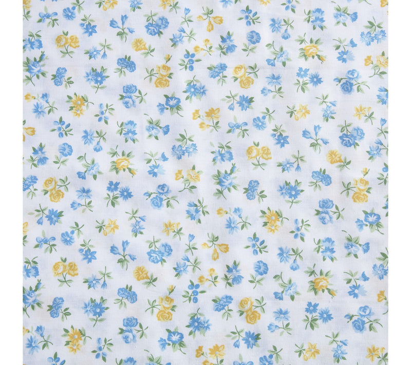 Laura Ashley Ditsy Doodle White/Blue/Yellow Full Sheet Set — View 6