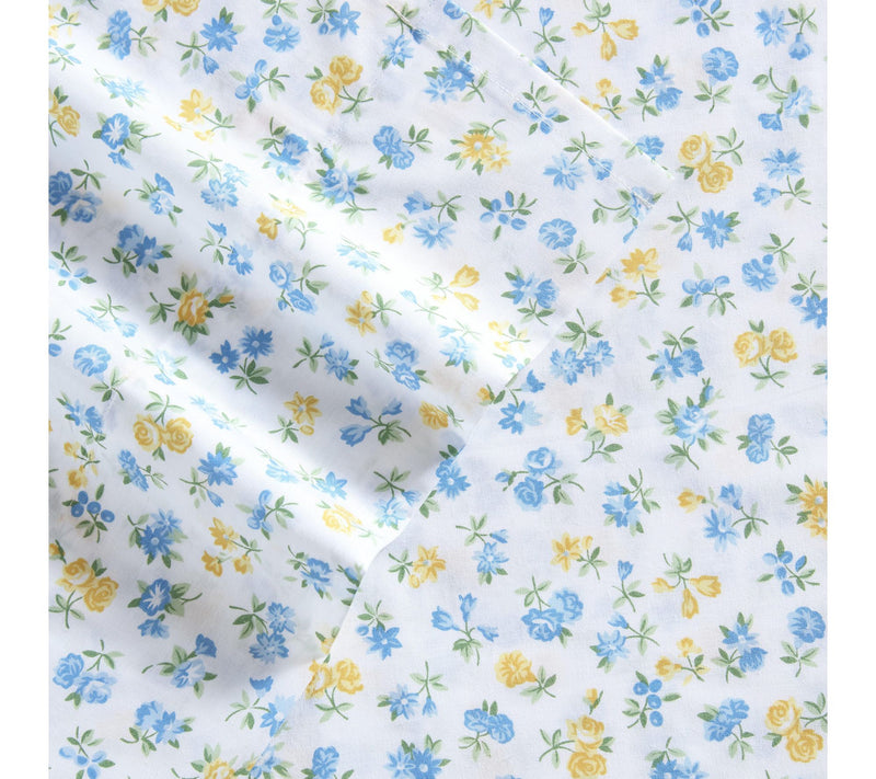 Laura Ashley Ditsy Doodle White/Blue/Yellow Full Sheet Set — View 4