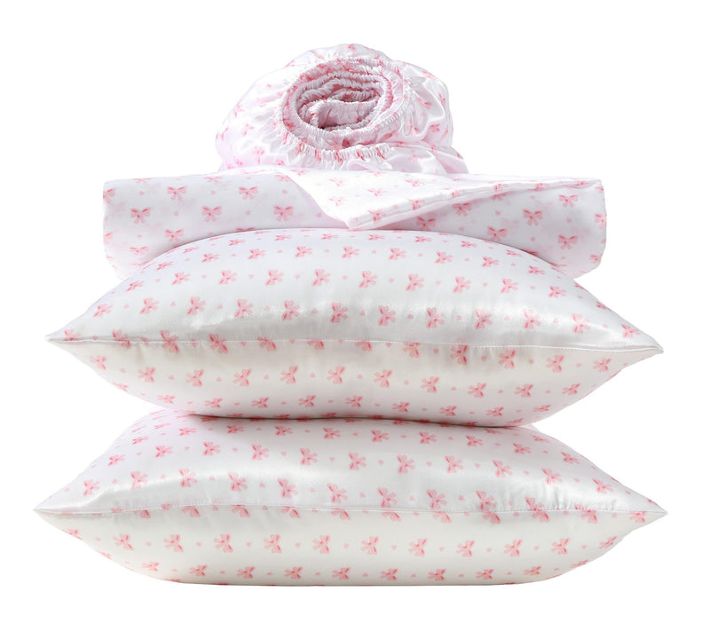 Laura Ashley Heart Of Mine White/Pink MicrofbrKing Sheet Set — View 7