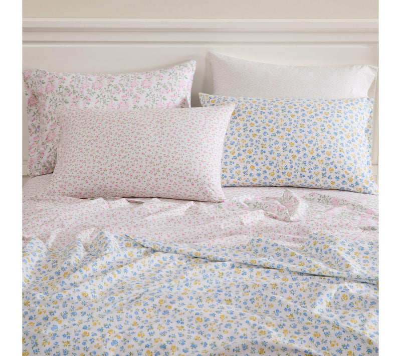 Laura Ashley Blossom Bliss Light Pink/Green Queen Sheet Set — View 3
