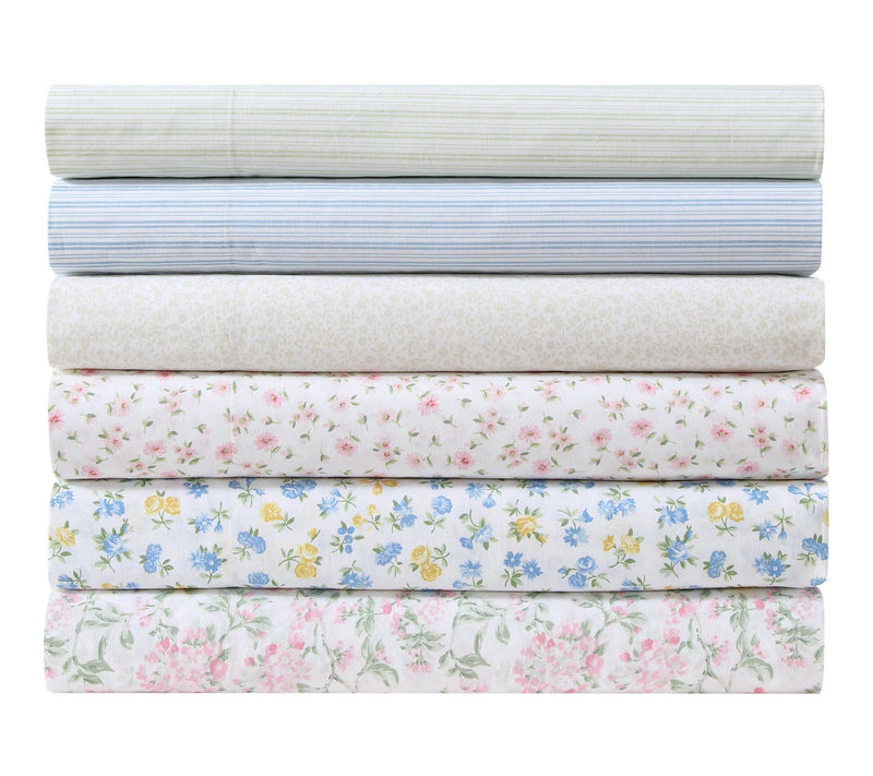 Laura Ashley Blossom Bliss Light Pink/Green Queen Sheet Set — View 7