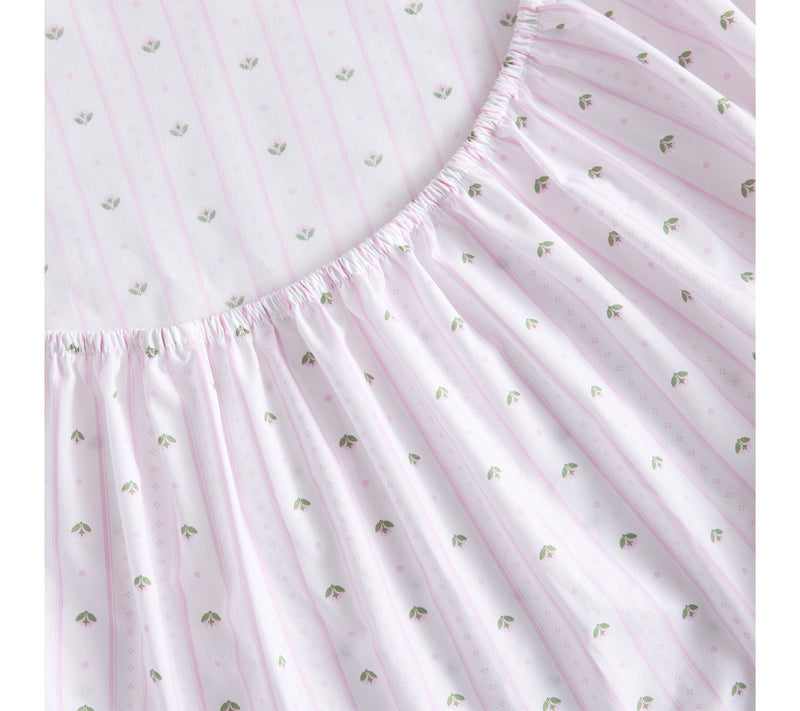 Martha Stewart Floral Stripe W hite/Pink Cotto n King Sheet Se — View 5