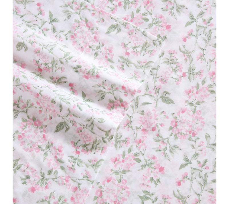 Laura Ashley Blossom Bliss Light Pink/Green King Sheet Set — View 5
