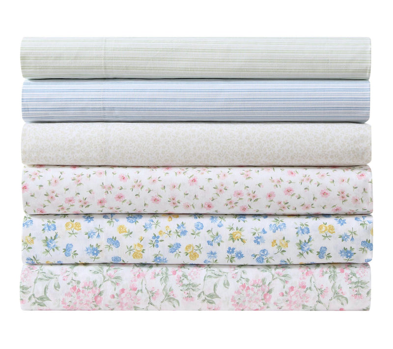 Laura Ashley Blossom Bliss Light Pink/Green King Sheet Set — View 8