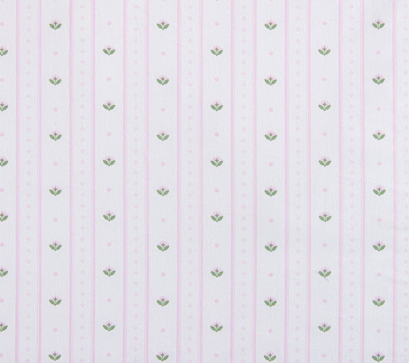 Martha Stewart Floral Stripe White/Pink CottonTwin Sheet Set — View 6