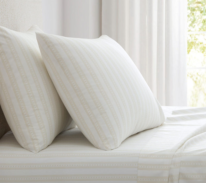 Martha Stewart Francesca Stripe White/Beige Twin Sheet Set — View 8