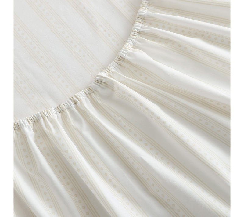Martha Stewart Francesca Stripe White/Beige King Sheet Set — View 5