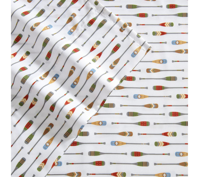 Eddie Bauer Can oe Lake Paddle White/Multi Ful l Sheet Set — View 3