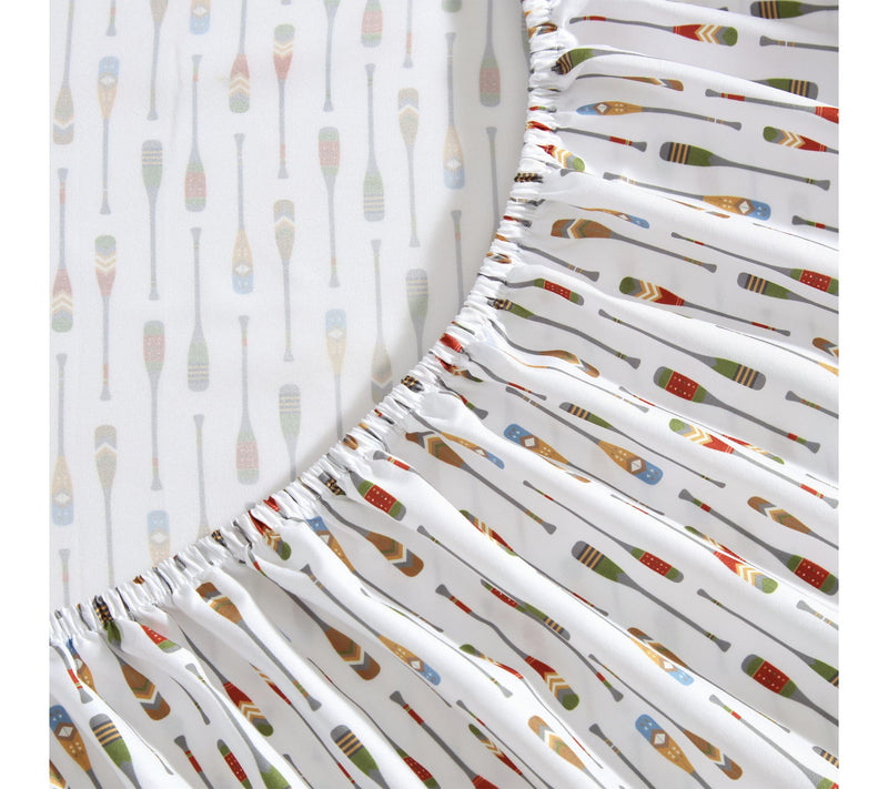 Eddie Bauer Can oe Lake Paddle White/Multi Ful l Sheet Set — View 4