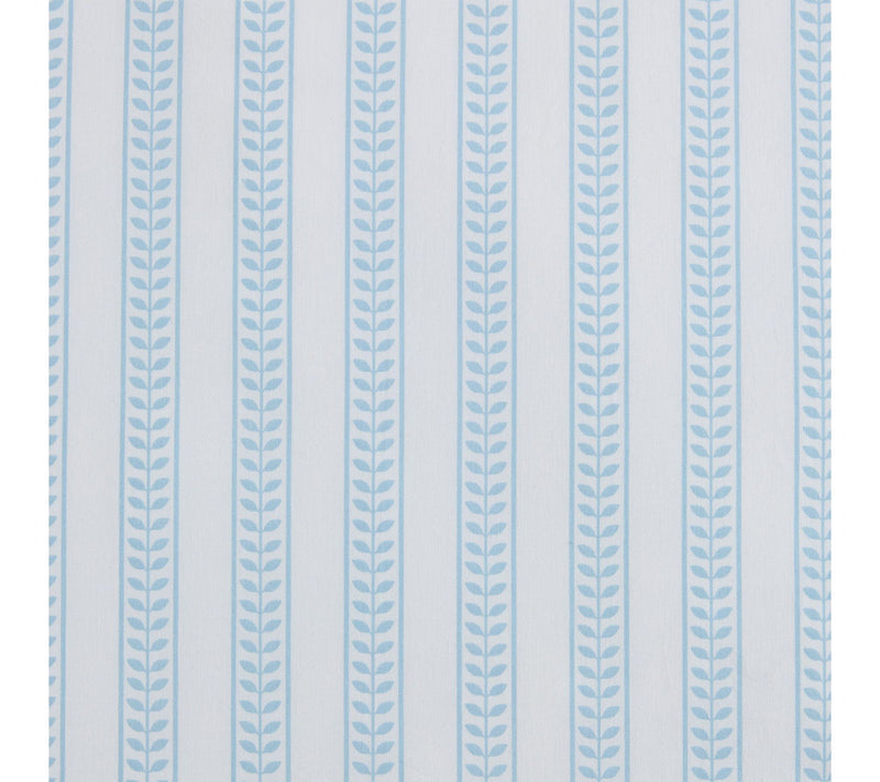 Martha Stewart Leaf Stripe White/Blue Cotton King Sheet Set — View 6