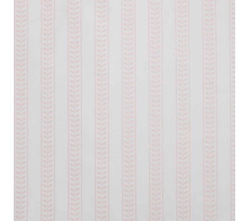Martha Stewart Leaf Stripe White/Peach Cotton Twin Sheet Set — View 6