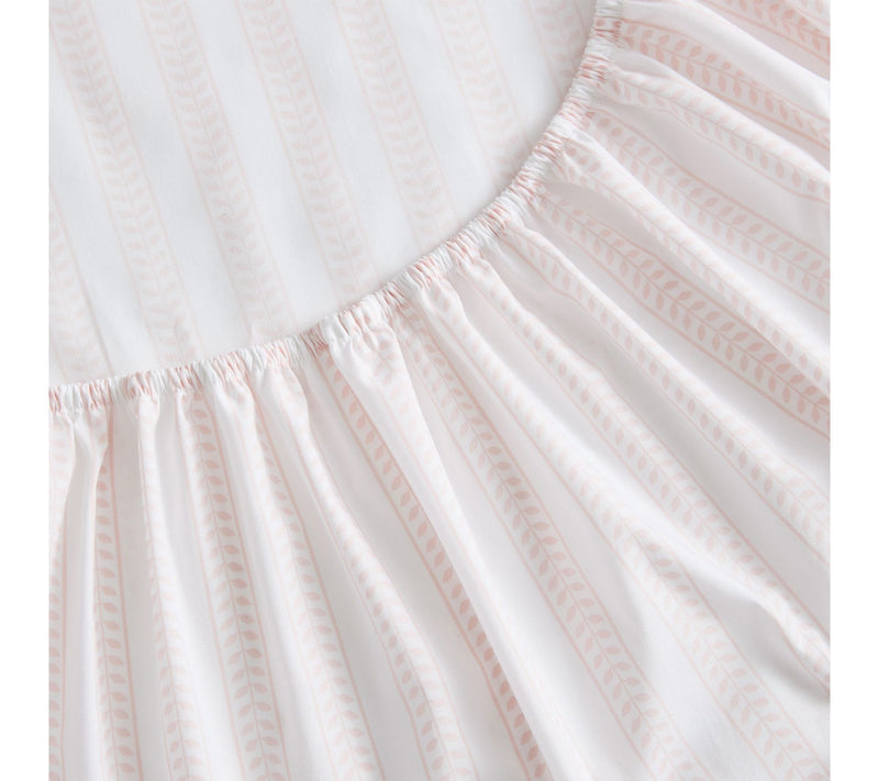 Martha Stewart Leaf Stripe White/Peach Cotton Queen Sheet Set — View 5