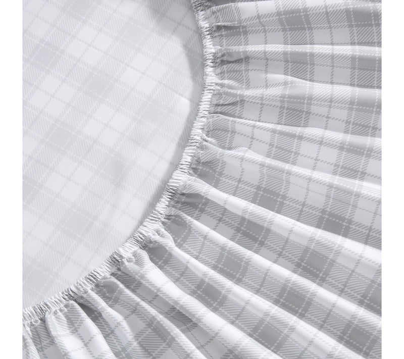 Eddie Bauer Pen stemon Plaid Wh ite/Grey Microf br Full Sheet S — View 4