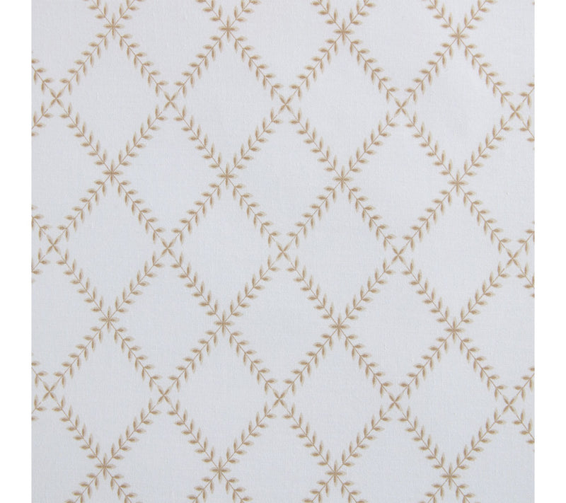 Martha Stewart Leaf Trellis White/Beige CottonQueen Sheet Set — View 6