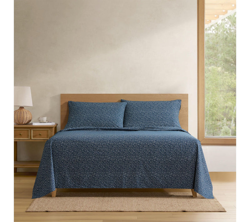 Eddie Bauer Petite Floral Blue Indigo Cotton King Sheet Set — View 2