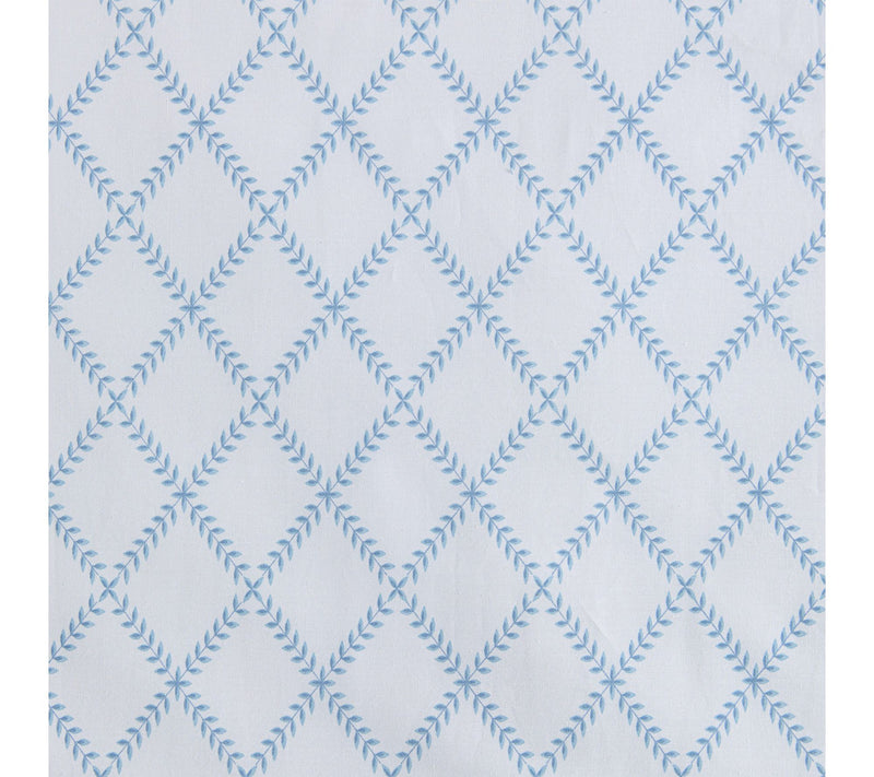 Martha Stewart Leaf Trellis White/Blue Cotton Queen Sheet Set — View 6