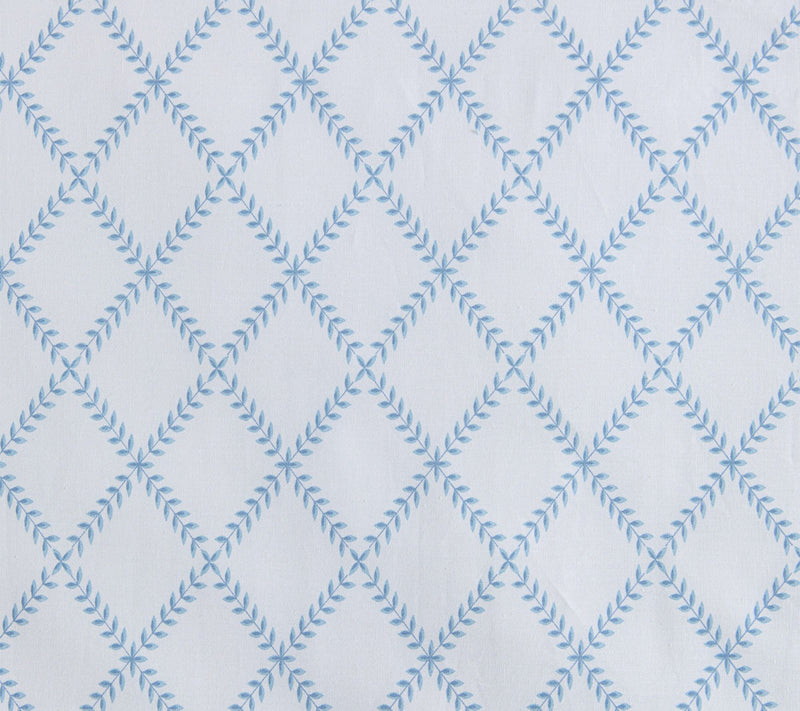 Martha Stewart Leaf Trellis White/Blue Cotton King Sheet Set — View 6