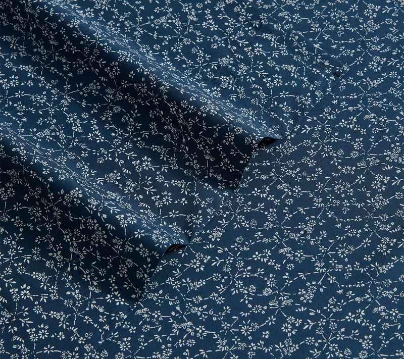 Eddie Bauer Petite Floral Blue Indigo Cotton Full Sheet Set — View 3