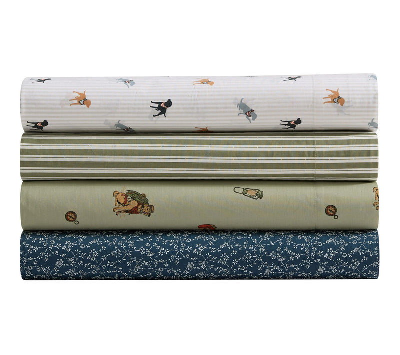 Eddie Bauer Petite Floral Blue Indigo Cotton Full Sheet Set — View 6