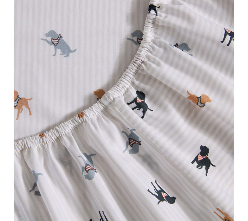 Eddie Bauer Buddy Scarves & Stripes Cream Cotton QN Sheet Set — View 4