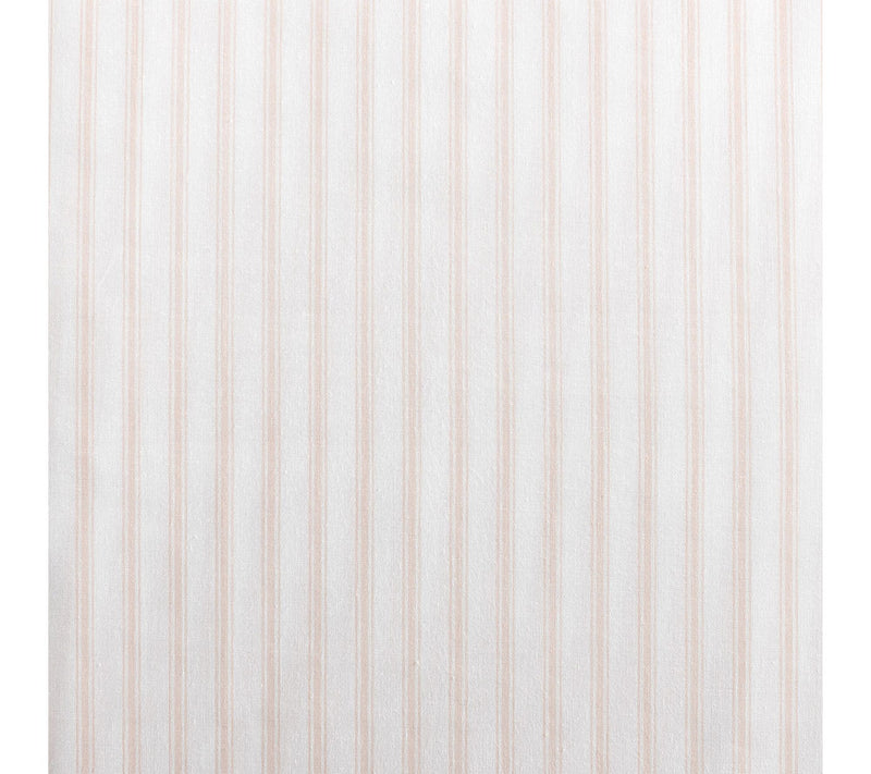 Martha Stewart Ticking Stripe White/Pink CottonTwin Sheet Set — View 6