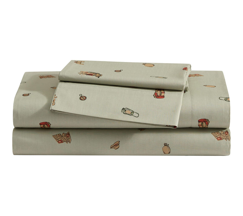 Eddie Bauer Buddy Camping All Over Green CottonFull Sheet Set — Main view