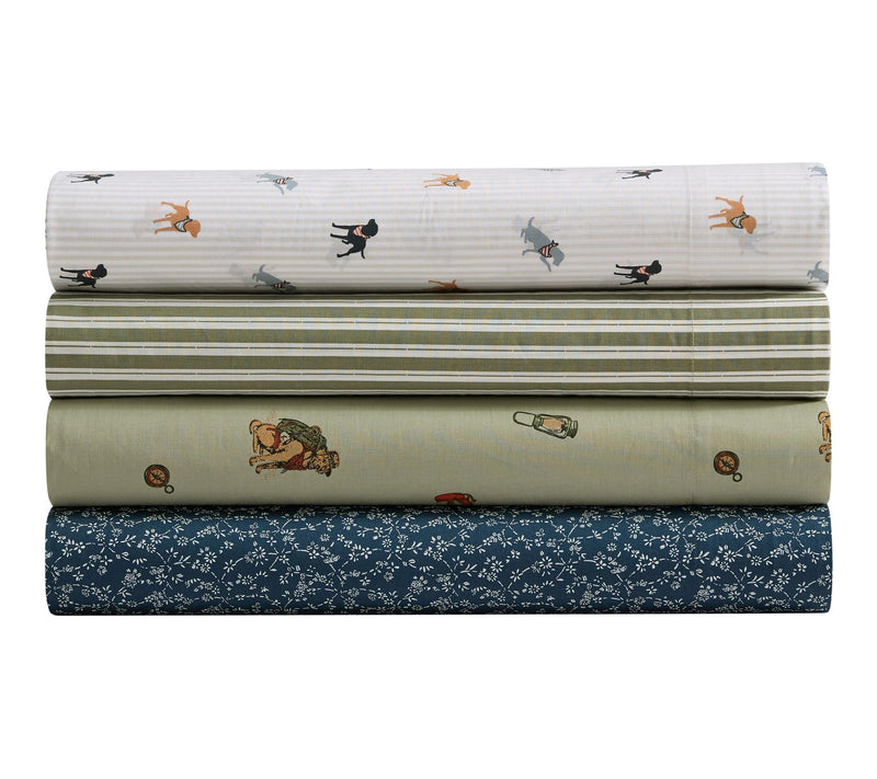 Eddie Bauer Buddy Camping All Over Green CottonKing Sheet Set — View 6