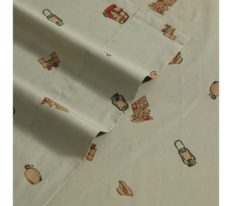 Eddie Bauer Buddy Camping All Over Green CottonQN Sheet Set — View 3