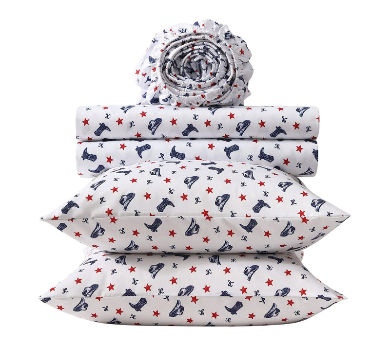 Wrangler Boots N Hats Bow Stars White/Red/BlueKing Sheet Set — View 6