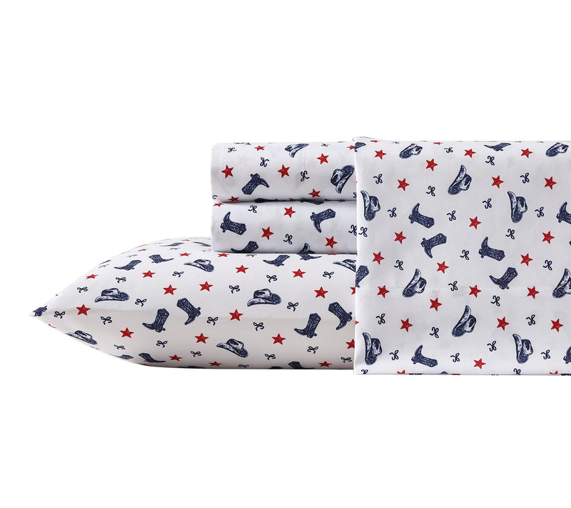 Wrangler Boots N Hats Bow Stars White/Red/BlueKing Sheet Set — View 10