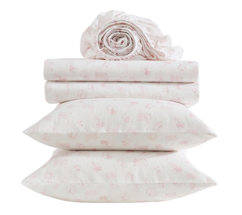 Wrangler Cowboy Like Me White/Pink Microfbr TwinXL Sheet Set — View 5