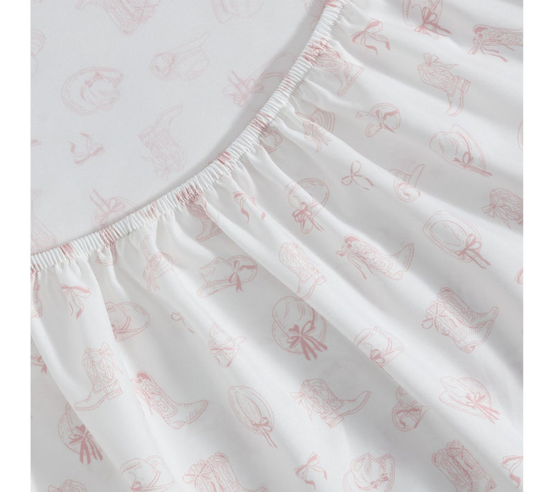 Wrangler Cowboy Like Me White/Pink Microfbr TwinXL Sheet Set — View 4