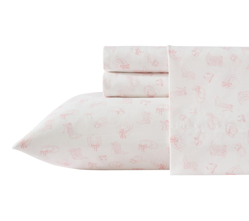 Wrangler Cowboy Like Me White/Pink Microfbr TwinXL Sheet Set — View 10